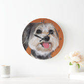 Havanese Dog Portrait Grote Klok (Huis)