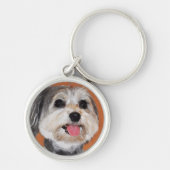 Havanese Dog Portrait Sleutelhanger (Voorkant)