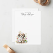 Havanese Dog Puppy Waterverf Cute Personalized Notitiekaartje (Voorkant / Achterkant in situ)