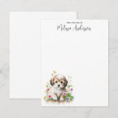 Havanese Dog Puppy Waterverf Cute Personalized Notitiekaartje (Voorkant / Achterkant)