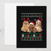 Havanese Dog Reindeer licht UGLY Kerstmis Pajama o Feestdagenkaart (Voorkant / Achterkant)