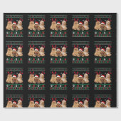 Havanese Dog Reindeer lights UGLY Christmas Pajama Cadeaupapier (Vlak)