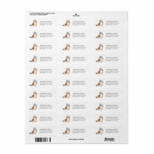 Havanese Dog Return Label (Full Sheet)