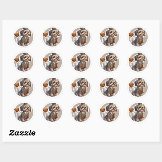 Havanese Dog Ronde Sticker (Vel)