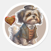 Havanese Dog Ronde Sticker (Voorkant)