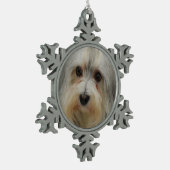 Havanese Dog Tin Sneeuwvlok Ornament (Links)