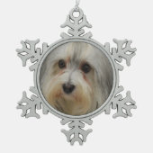 Havanese Dog Tin Sneeuwvlok Ornament (Voorkant)