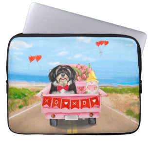 Havanese Dog Valentijnsdag Truck Laptop Sleeve