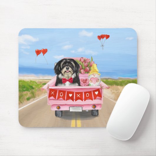 Havanese Dog Valentijnsdag Truck Muismat (Met muis)