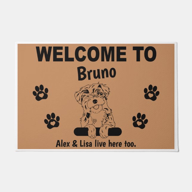 Havanese Dog Welcome Personalized Custom Fußmatte Deurmat (Voorkant)