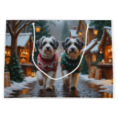 Havanese Dogs Christmas Snow Holiday  Groot Cadeauzakje (Voorkant)