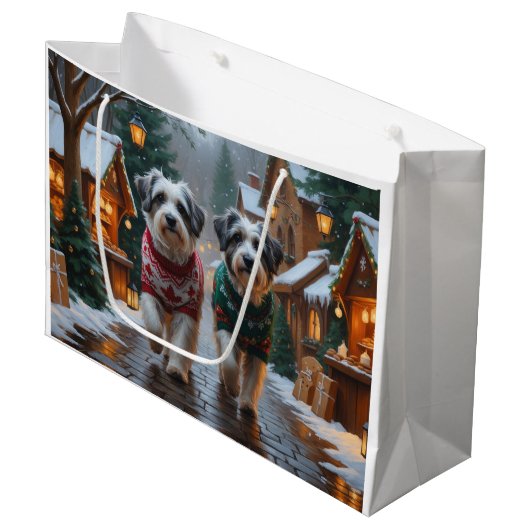 Havanese Dogs Christmas Snow Holiday  Groot Cadeauzakje (Voorkant Gekanteld)