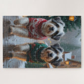 Havanese Dogs Christmas Snow Holiday Legpuzzel (Horizontaal)