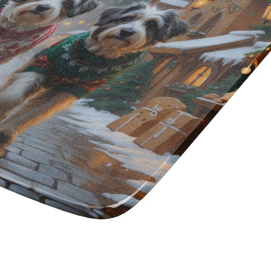 Havanese Dogs Christmas Snow Holiday  Snijplank (Hoek)