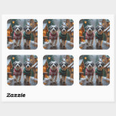 Havanese Dogs Christmas Snow Holiday  Vierkante Sticker (Vel)