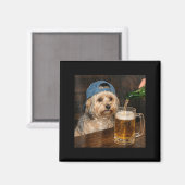 Havanese drinkt bier Funny Havanese hond Meme Magneet (Voorkant / Achterkant)