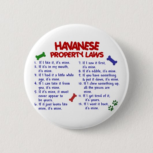 HAVANESE Eigendomwetten 2 Ronde Button 5,7 Cm (Voorkant)