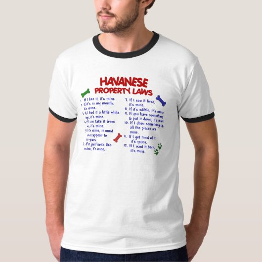 HAVANESE Eigendomwetten 2 T-shirt (Voorkant)