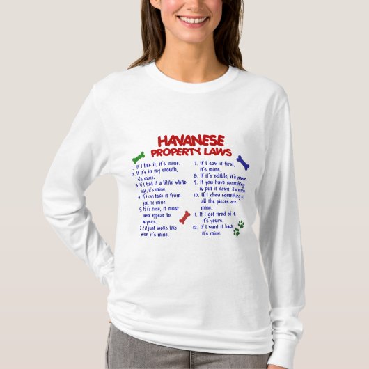 HAVANESE Eigendomwetten 2 T-shirt (Voorkant)