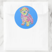 Havanese en Poodle kruising puppy zittend weer Ronde Sticker (Tas)