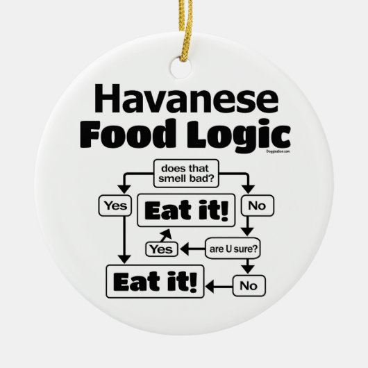 Havanese Food Logic Keramisch Ornament (Voorkant)