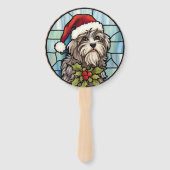 Havanese Gebrandschilderde Glas Kerstmis Handwaaier (Voorkant)