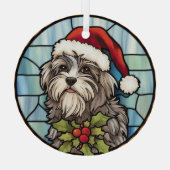 Havanese Gebrandschilderde Glas Kerstmis Ornament (Achterkant)