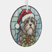 Havanese Gebrandschilderde Glas Kerstmis Ornament (Voorkant Rechts)