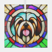 Havanese "Glas in lood" Glas Ornament (Voorkant)