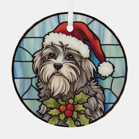 Havanese Glas in lood Kerst Glas Ornament (Achterkant)