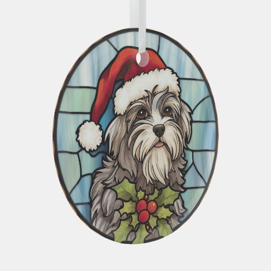 Havanese Glas in lood Kerst Glas Ornament (Voorkant Rechts)