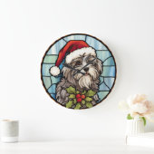 Havanese Glas in lood Kerst Grote Klok (Huis)