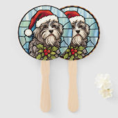 Havanese Glas in lood Kerst Handwaaier (Voorkant en achterkant)
