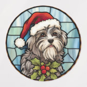 Havanese Glas in lood Kerst Labels (Design 2)