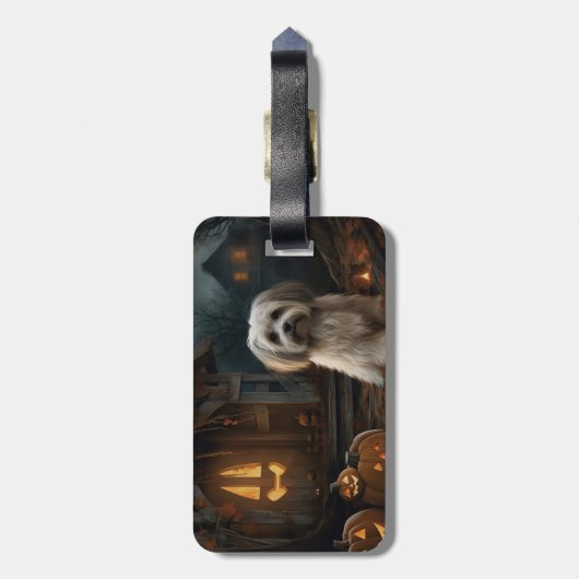 Havanese Halloween eng Bagagelabel (Achterkant verticaal)