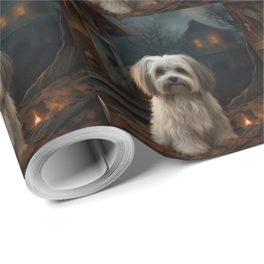 Havanese Halloween eng Cadeaupapier (Rol Hoek)
