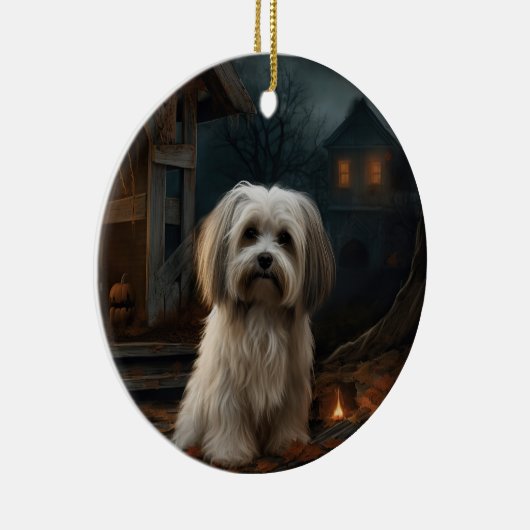 Havanese Halloween eng Keramisch Ornament (Rechts)