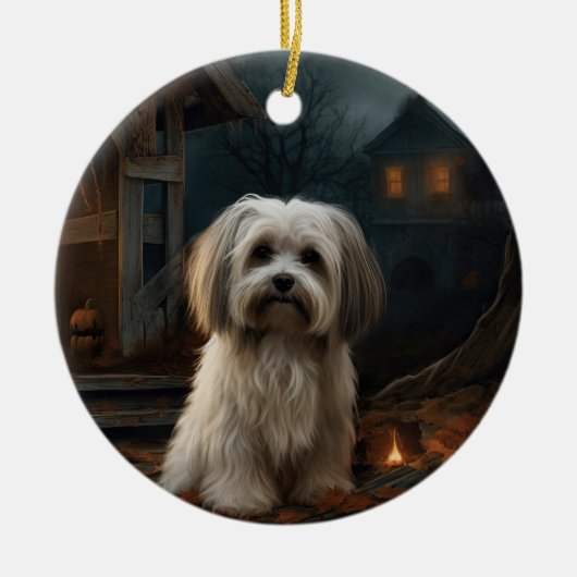 Havanese Halloween eng Keramisch Ornament (Voorkant)