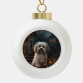 Havanese Halloween eng Keramische Bal Ornament (Voorkant)
