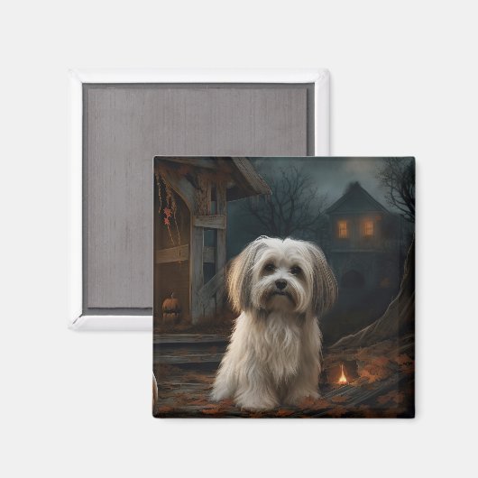 Havanese Halloween eng Magneet (Voorkant / Achterkant)
