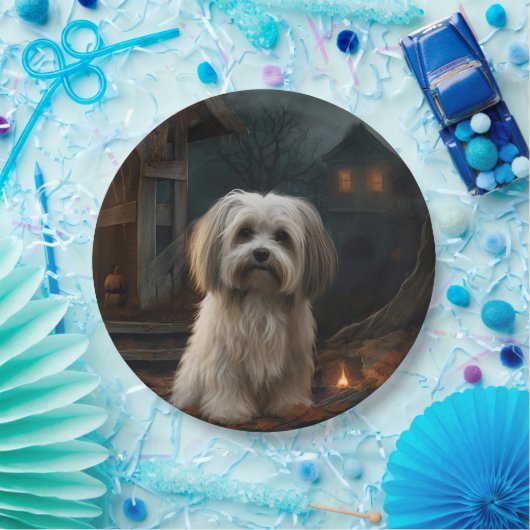 Havanese Halloween eng Papieren Bordje (Feest)