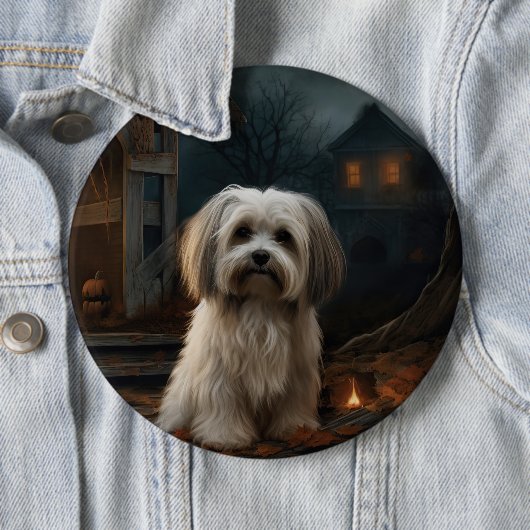 Havanese Halloween eng Ronde Button 6,0 Cm (In situ)