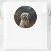 Havanese Halloween eng Ronde Sticker (Tas)