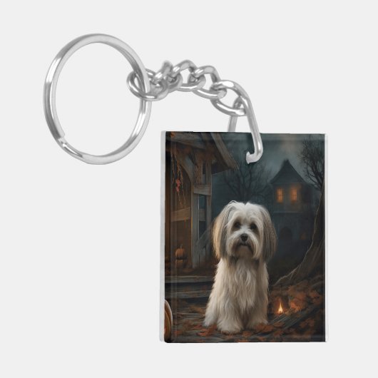 Havanese Halloween eng Sleutelhanger (Voorkant Links)