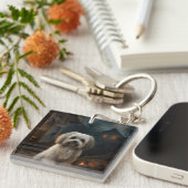 Havanese Halloween eng Sleutelhanger (Voorkant Rechts)