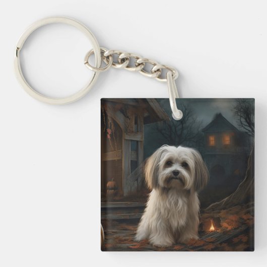 Havanese Halloween eng Sleutelhanger (Voorkant)