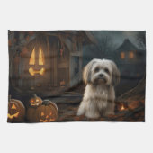 Havanese Halloween eng Theedoek (Horizontaal)