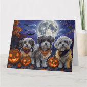 Havanese Halloween Griezelen Kaart (Voorkant)