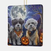 Havanese Halloween Griezelig Keramisch Ornament (Links)