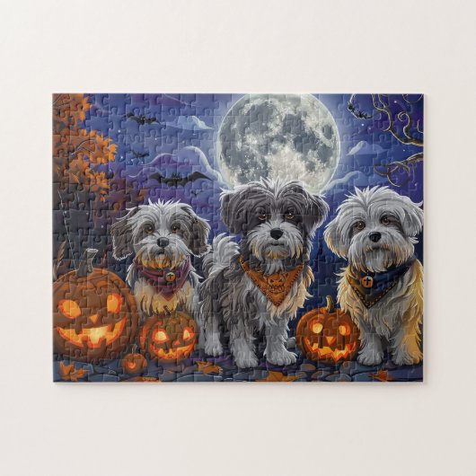 Havanese Halloween Griezelig Legpuzzel (Horizontaal)